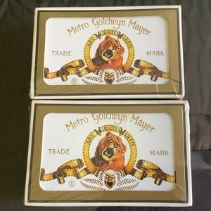 MGM Metro Goldwyn Mayer Gemaco Bridge Plastic Coated Set of 2 Playing Cards